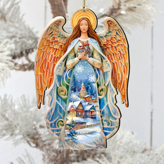 Blessing Home Angel Wooden Ornaments by G. DeBrekht Nativity Holiday Decor - 8611021