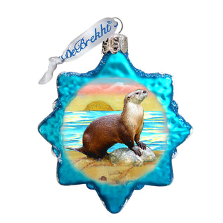 Sea Otter Mercury Glass Ornament by G. DeBrekht - Coastal Holiday Decor - 777377