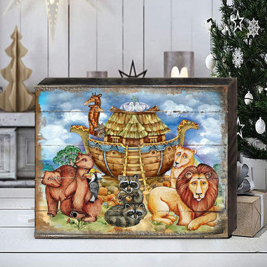 Noah's Ark Wooden Wall Art by G. DeBrekht - Nativity Holiday Decor - 8173521B