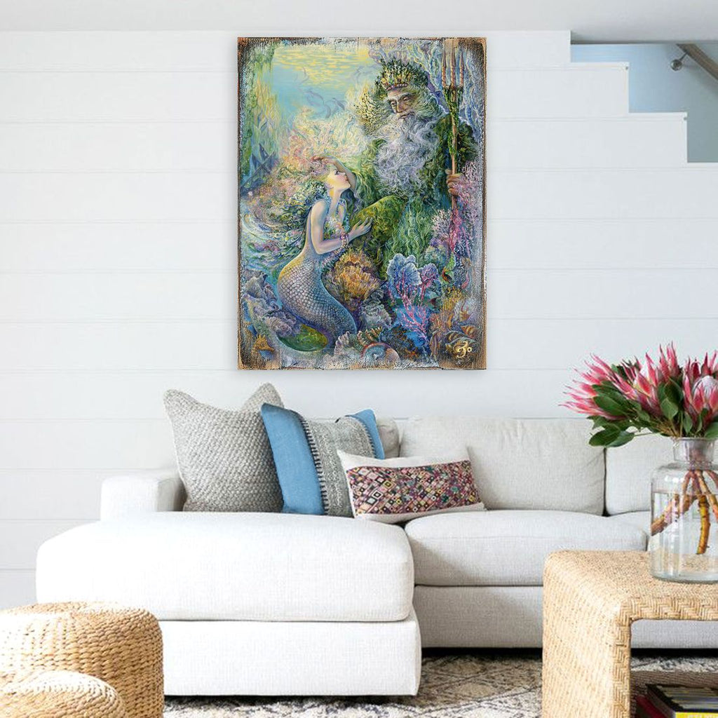 My Savior of The Sea Fantasy Wooden Wall Art by Josephine Wall - Fantasy Decor - 852139-JW