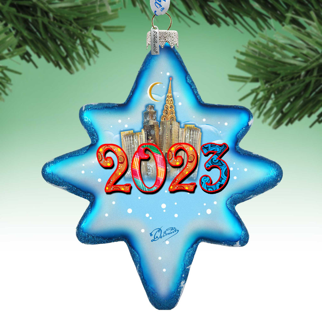 2024 Dated Glass Ornament, Santa & Christmas Decor - 755-047-D24 by G. DeBrekht
