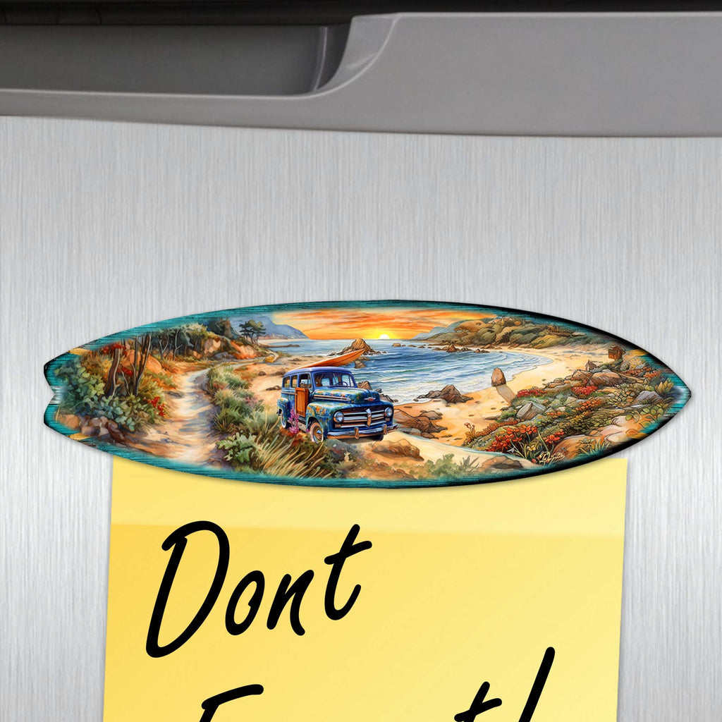 Ocean View Surfboards Decorative Eco Wood Magnets Set of 6 by G. Debrekht - Coastal Decor - 8090068G-S6