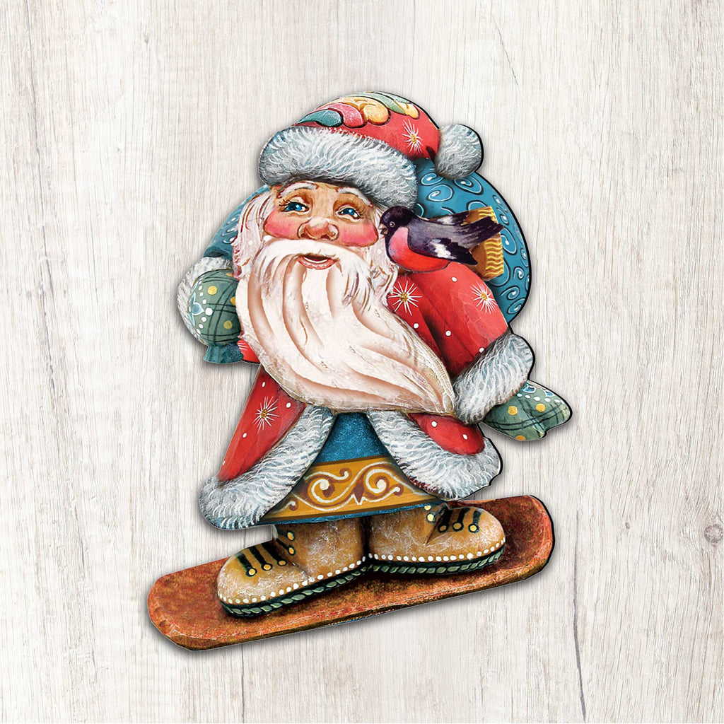 Snowboarding Santa Christmas Door Decor by G. DeBrekht - Christmas Santa Snowman Decor - 8119171H