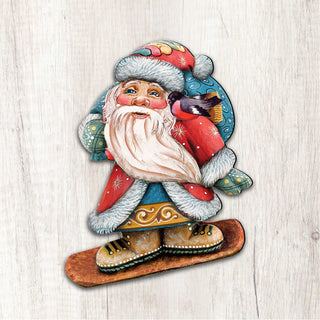 Snowboarding Santa Christmas Door Decor by G. DeBrekht - Christmas Santa Snowman Decor - 8119171H