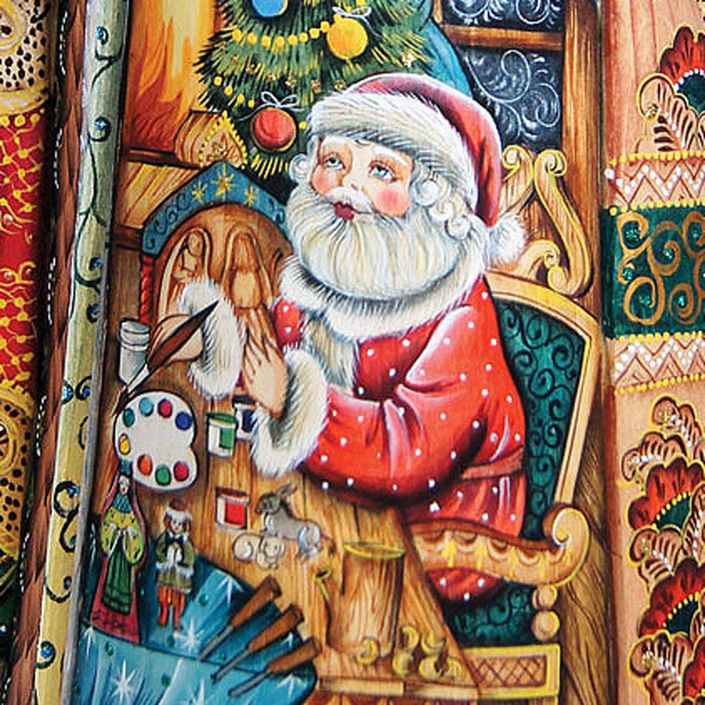 Nativity Workshop Santa Hand-Painted WOODCARVED Masterpiece by G. DeBrekht - Christmas Decor - 215625