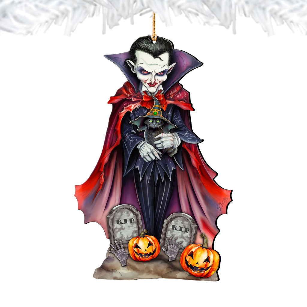 Dracula Wooden Ornaments by G. Debrekht - Halloween Decor - 8652822
