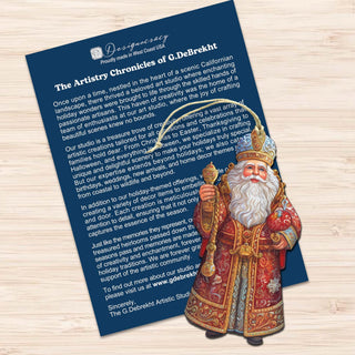 Santa Decorative Eco Wood Ornaments Set of 3 by G. Debrekht - Christmas Decor - 8091032-S3