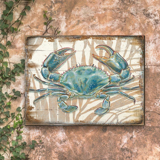 Tangerang Crab Wooden Coastal Wall Art by Nature Wonders - Coastal Sea-Life Decor - 95224-2B