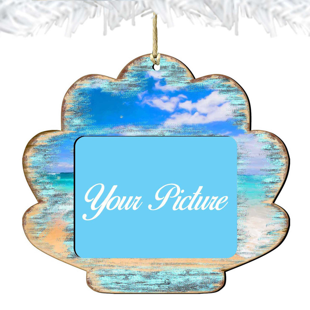 Seashell Coastal Picture Frame Ornaments - Ornament for Photo - Coastal Holiday Decor - 8198549PF