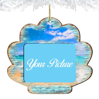 Seashell Coastal Picture Frame Ornaments - Ornament for Photo - Coastal Holiday Decor - 8198549PF