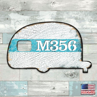 Camper Wooden Custom House Number Sign - Love Family Kids Decor - Handcrafted Wooden Address Sign - MA98431
