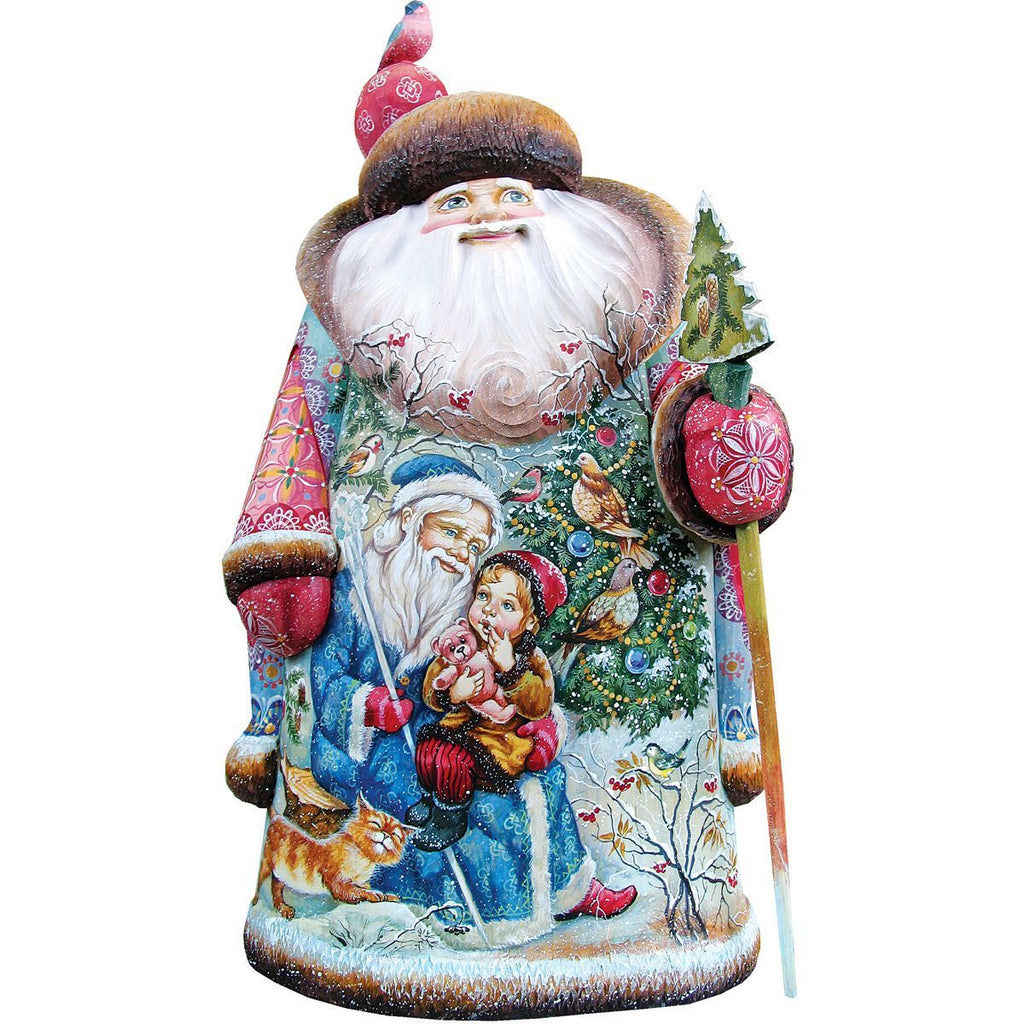 Afternoon with Santa, Hand-Painted WOODCARVED Figurine L291212 by G. DeBrekht - SPECIAL ORDER *** PRE-ORDER - Handmade Just for You! ***