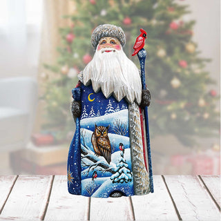 Santa Wise Watcher Hand-Painted WOODCARVED Masterpiece by G. DeBrekht - Wildlife Holiday Decor - 821595