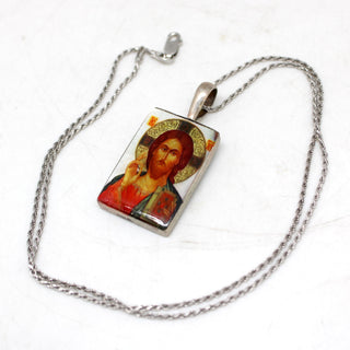 One-of-a-Kind Mother of Pearl Lacquered Miniature Jewelry Pendant 1 x 1.75