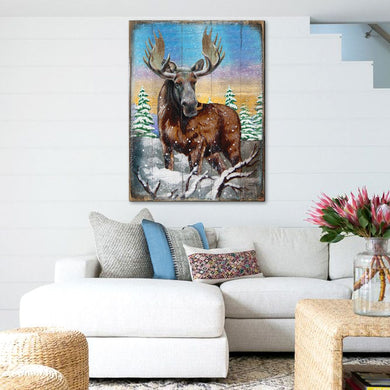 Moose Art Wooden Wall Art by Nature Wonders - Nature Wildlife Decor - 95216B