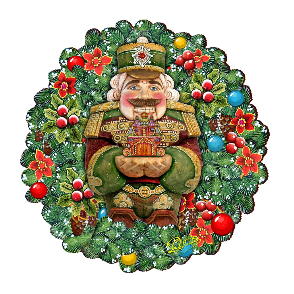 Nutcracker's Wreath Gift Holiday Door Decor by G. DeBrekht - Christmas Decor - 8185321H