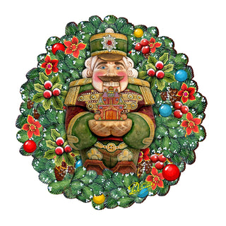 Nutcracker's Wreath Gift Holiday Door Decor by G. DeBrekht - Christmas Decor - 8185321H