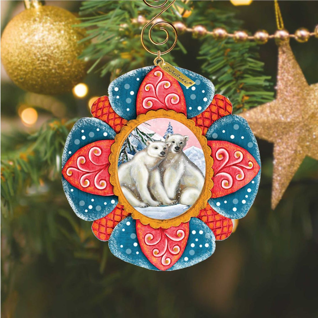 Polar Bear Sculpted Hand-Painted Christmas Ornament by G. DeBrekht - Wildlife Holiday Decor - 610550
