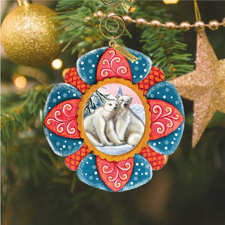 Polar Bear Sculpted Hand-Painted Christmas Ornament by G. DeBrekht - Wildlife Holiday Decor - 610550