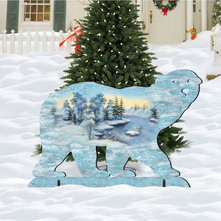 Polar Bear Wildlife Outdoor Decor by G. DeBrekht - Wildlife Holiday Decor - 8198225F