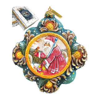 Quiet Time Santa Sculpted Hand-Painted Christmas Ornament by G. DeBrekht - Christmas Santa Snowman Decor - 6102541