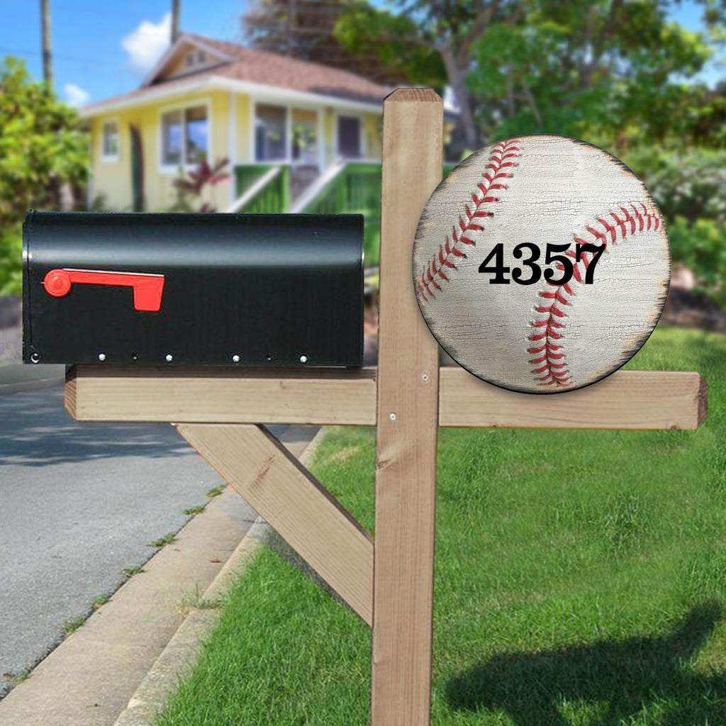 Baseball Wooden Custom House Number Sign - Love Family Kids Decor - Address Sign - MA989803