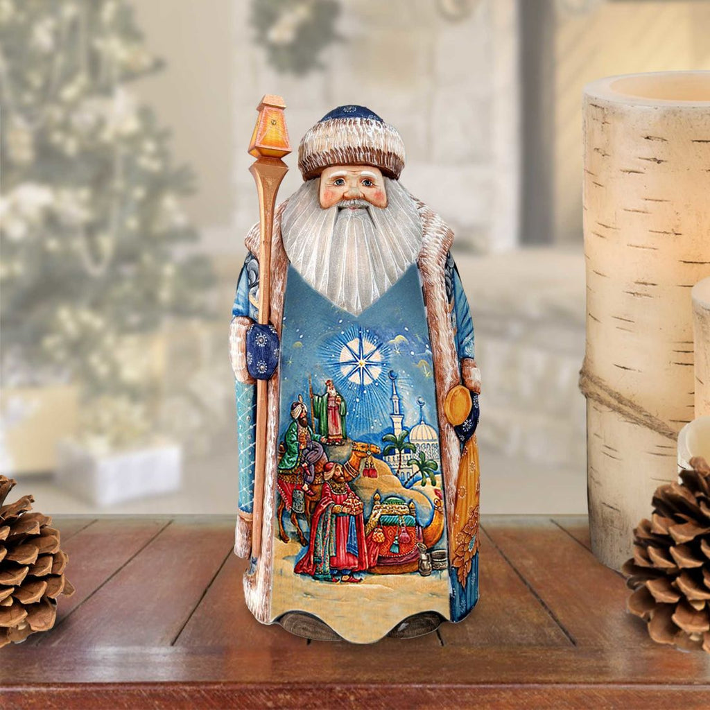 The Journey of the Three Kings Santa Hand-Painted WOODCARVED Masterpiece by G. DeBrekht - Nativity Holiday Decor - 2102312
