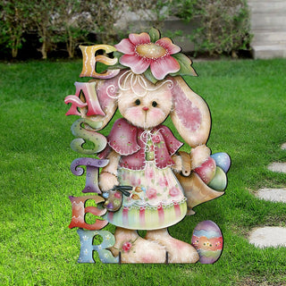 Bunny Easter Yard Sign by Jamie Mills-Price - Easter Spring Decor - 8457605F
