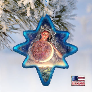 Moon Goddess Glass Ornament by Josephine Wall - Christmas Decor - 755-406-JW