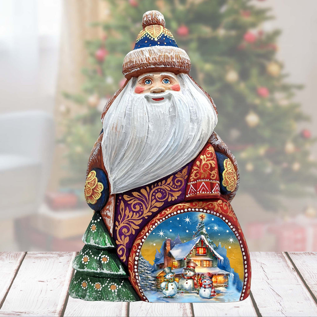 Christmas Night Santa Hand-Painted WOODCARVED Masterpiece Figurine by G. DeBrekht - Christmas Decor - 8206024