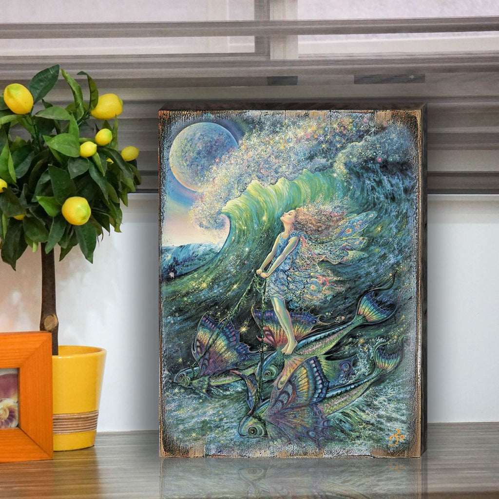 Surfers Dream Fantasy Wooden Wall Art by Josephine Wall - Fantasy Decor - 852152-JW