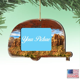 Camper Woodsy Picture Frame Ornaments - Ornament for Photo - Wildlife Holiday Decor - 8198431-2PF