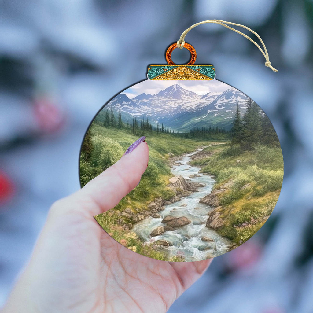 Alaskan Wilderness Wooden Ornaments by G.Debrekht - Wildlife Holiday Decor - 870076