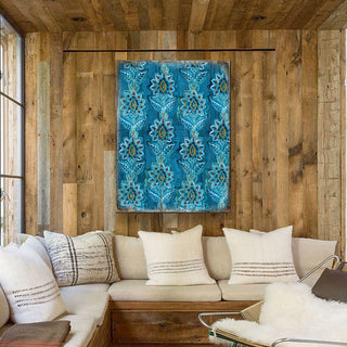Blue Floral Rustic Wooden Wall Art by G. DeBrekht - Floral Ornamental Decor - 95016B