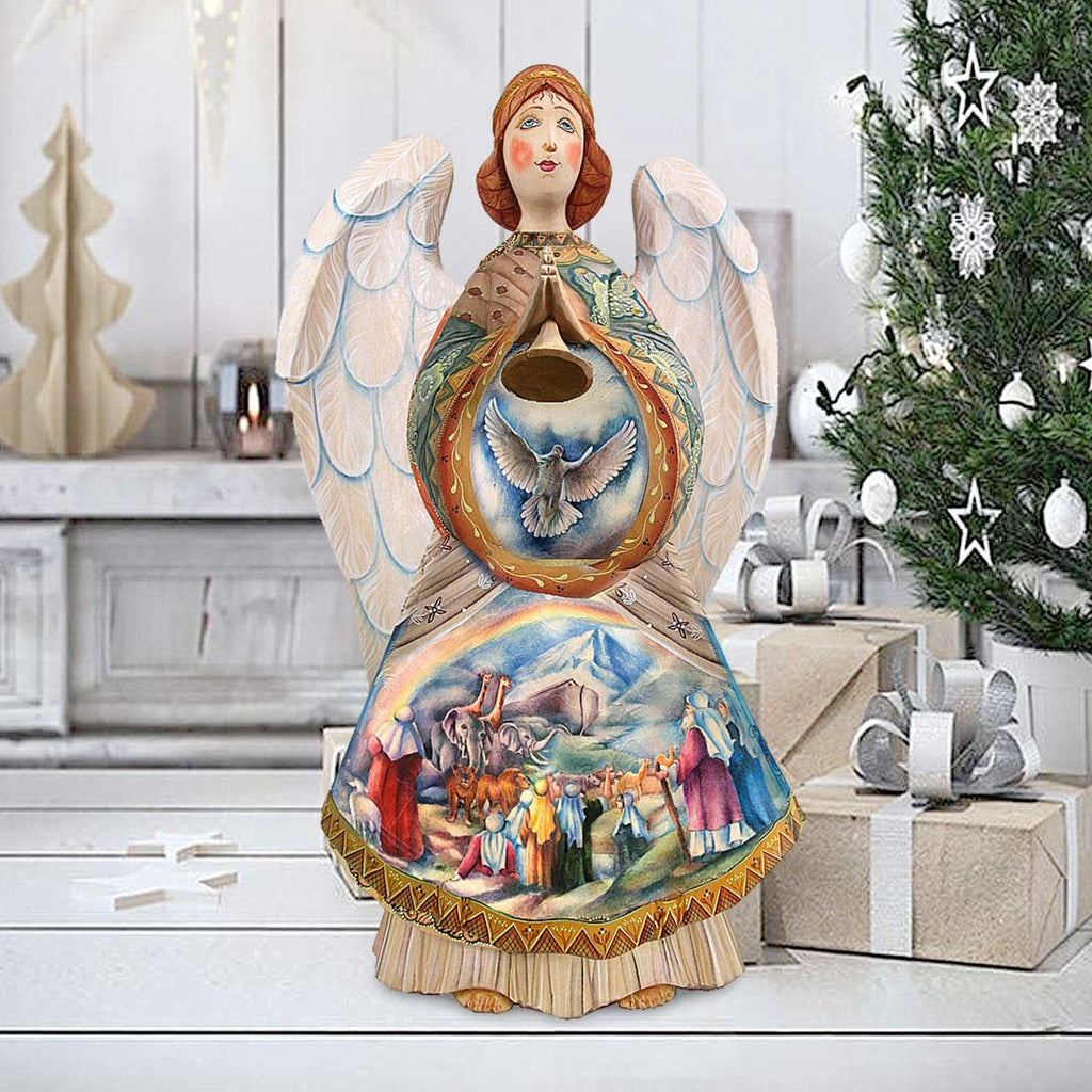 Noah's Ark Angel Santa Hand-Painted WOODCARVED Masterpiece by G. DeBrekht - Nativity Holiday Decor - 251733