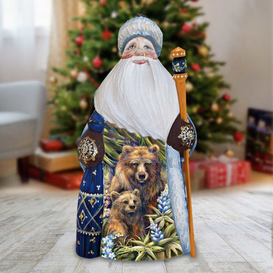 Grin Bear it Grizzly Mother Cub Hand-Painted WOODCARVED Figurine by J. Bergsma - Wildlife Holiday Decor - 2422947-JB