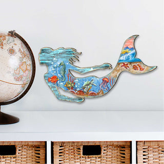 Rustic Mermaid Door Decor by G. DeBrekht - Coastal Holiday Decor - 81985142H