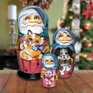 Kitty Cats Santa Matreshka Nesting Doll Pets by G. DeBrekht - 147322