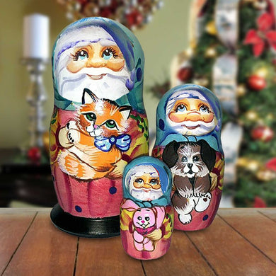 Kitty Cats Santa Matreshka Nesting Doll Pets by G. DeBrekht - 147322