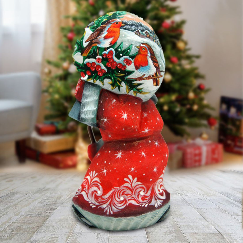 Red Cardinal Santa Hand-Painted WOODCARVED Masterpiece by G. DeBrekht - Wildlife Holiday Decor - 821366 *** PRE-ORDER - Handmade Just for You! ***