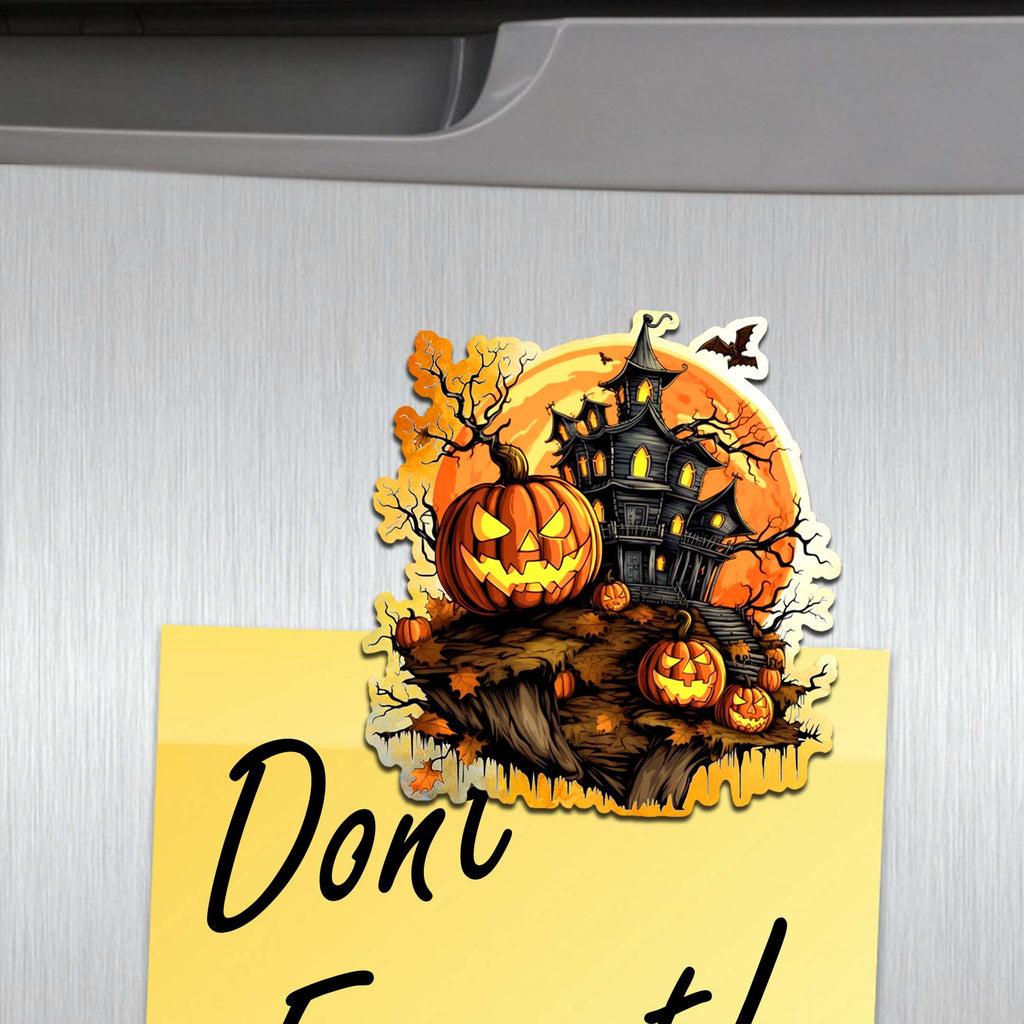 Spooky Houses Decorative Eco Wood Magnets Set of 6 by G. Debrekht - Halloween Decor - 8090007G-S6