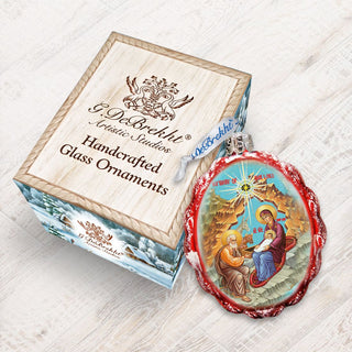 Orthodox Nativity Mercury Glass Ornament by G. DeBrekht - Nativity Holiday Decor - 772052