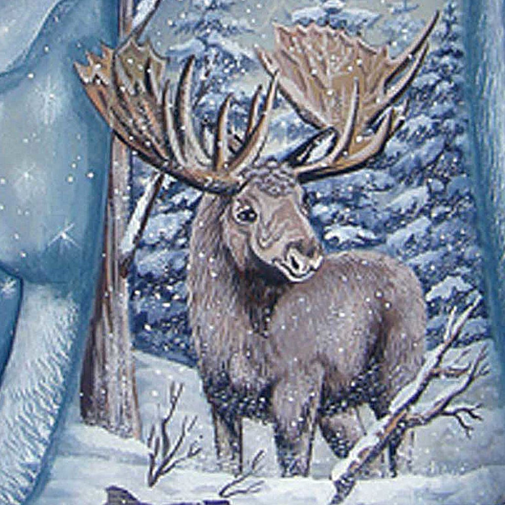 Wild Elk Family Santa Hand-Painted WOODCARVED Masterpiece by G. DeBrekht - Wildlife Holiday Decor - 2821453 *** PRE-ORDER - Handmade Just for You! ***