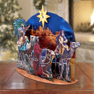 Three Kings Journey Decorative Village Eco Wood Set by D. Gelsinger - Nativity Holiday Decor - 852768