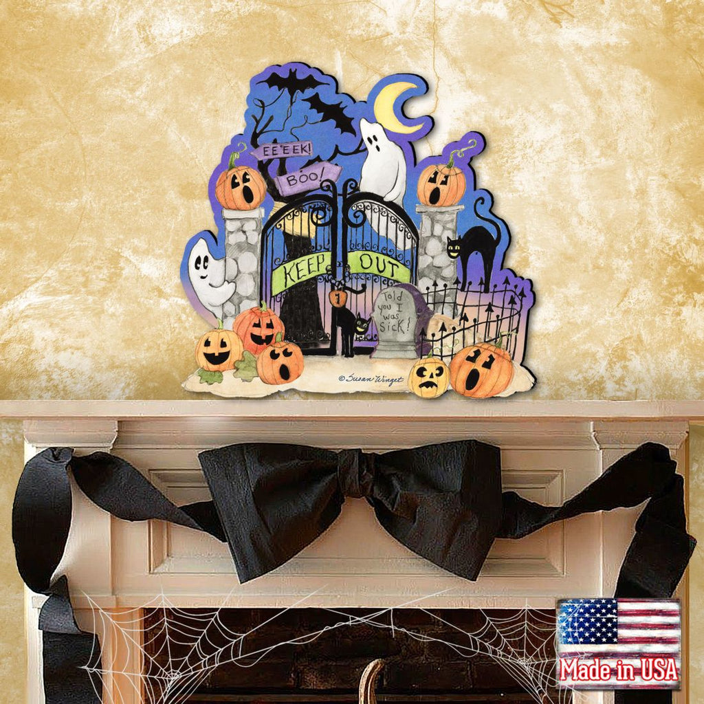 Halloween Scene Door Decor by Susan Winget - Thanksgiving Themed Halloween Decor - 8471205H-SW