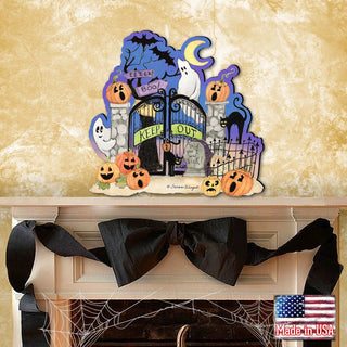 Halloween Scene Door Decor by Susan Winget - Thanksgiving Themed Halloween Decor - 8471205H-SW