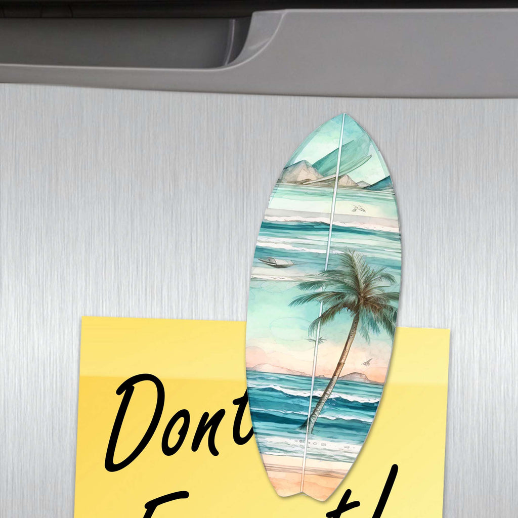 Tropical Surfboards Decorative Eco Wood Magnets Set of 6 by G. Debrekht - Coastal Decor - 8090069G-S6