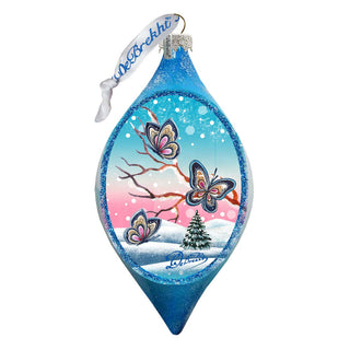 Butterfly Drop Glass Ornament by G. DeBrekht - Wildlife Holiday Decor - 74172