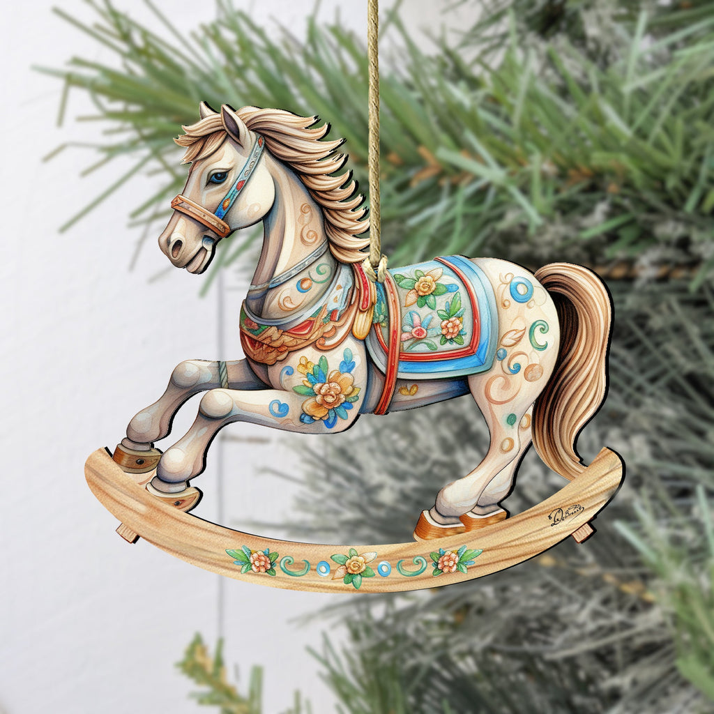 Rocking Horse Wooden Ornaments by G. Debrekht - Christmas Decor - 8100196-2