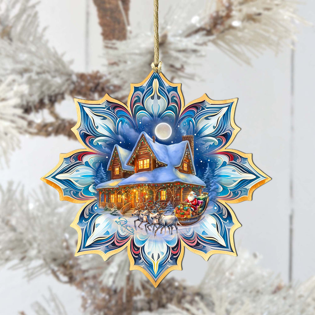 Brown Horse Snowflake Large Wooden Ornament by G. Debrekht - Nature Wildlife Decor - 8688432M